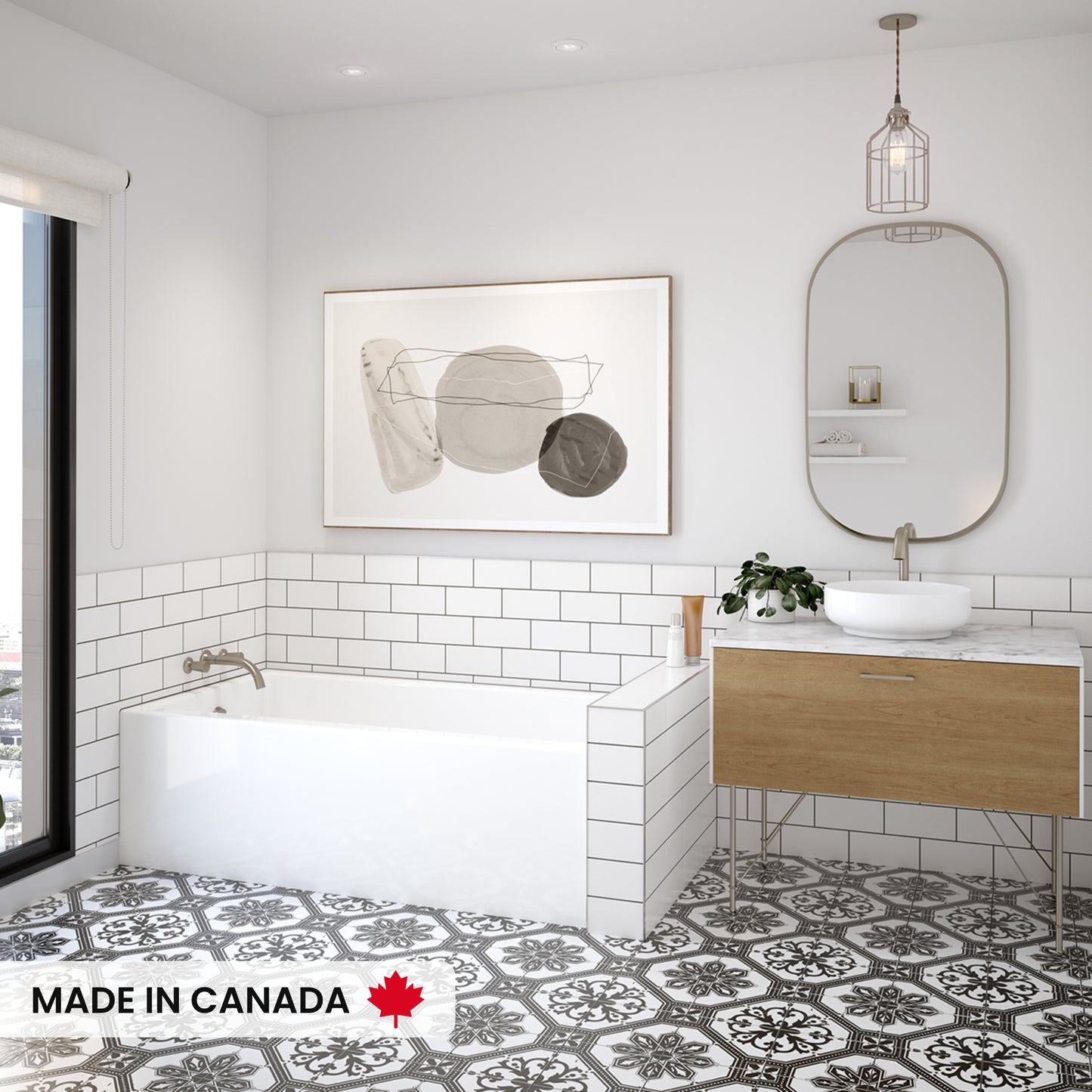 Maax Rubix 6030 AFR Acrylic Alcove Left/Right-Hand Drain Bathtub in White