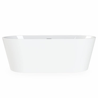 Maax Louie 6731 Acrylic Freestanding Center Drain Bathtub in White with White Skirt