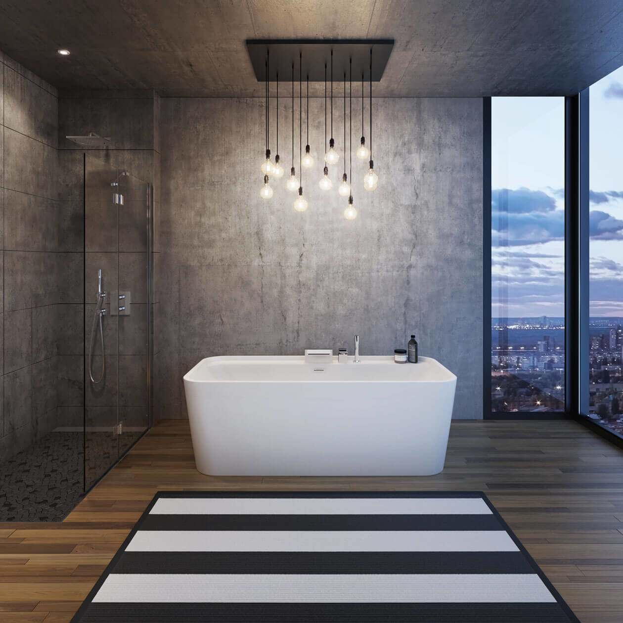 Maax Oberto 67 x 31 Acrylic Freestanding Center Drain Bathtub in White with White Skirt