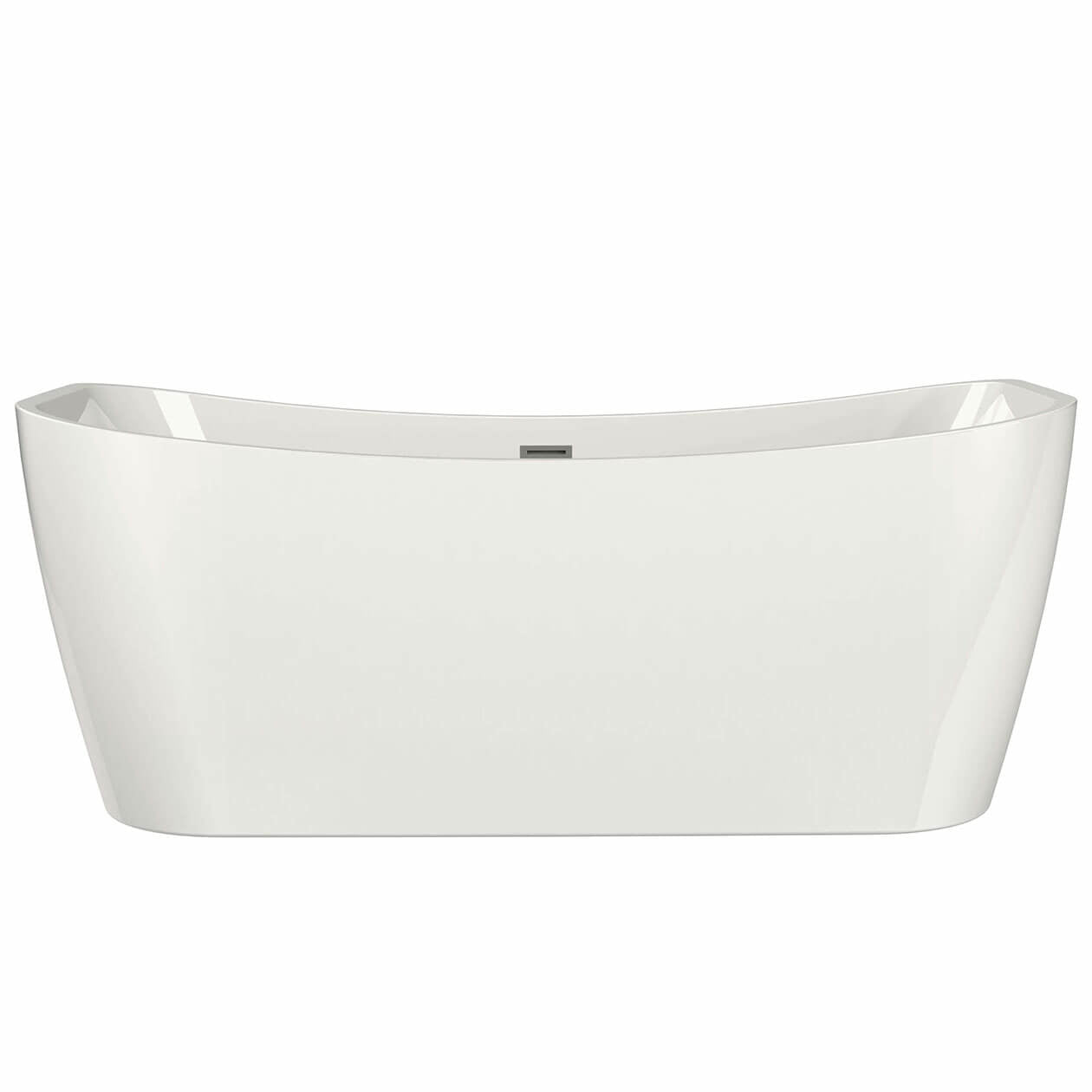Maax Villi 65 x 32 Acrylic Freestanding Center Drain Bathtub in White with White Skirt
