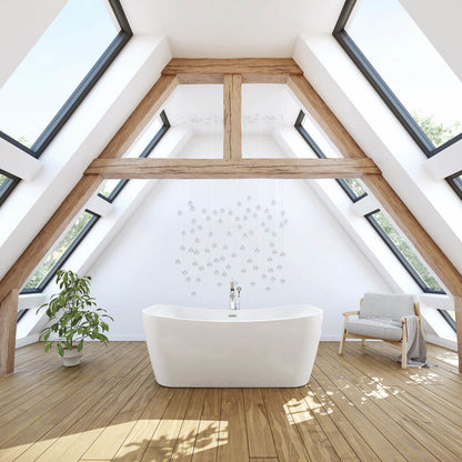 Maax Villi 65 x 32 Acrylic Freestanding Center Drain Bathtub in White with White Skirt