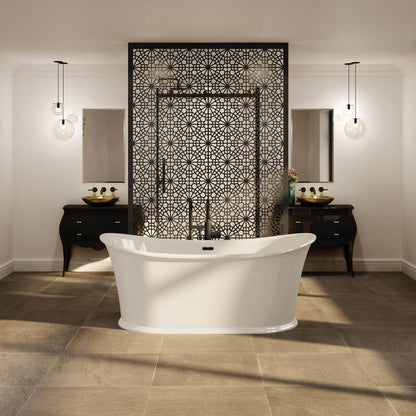 Maax Elina 66 x 34 Acrylic Freestanding Center Drain Bathtub in White