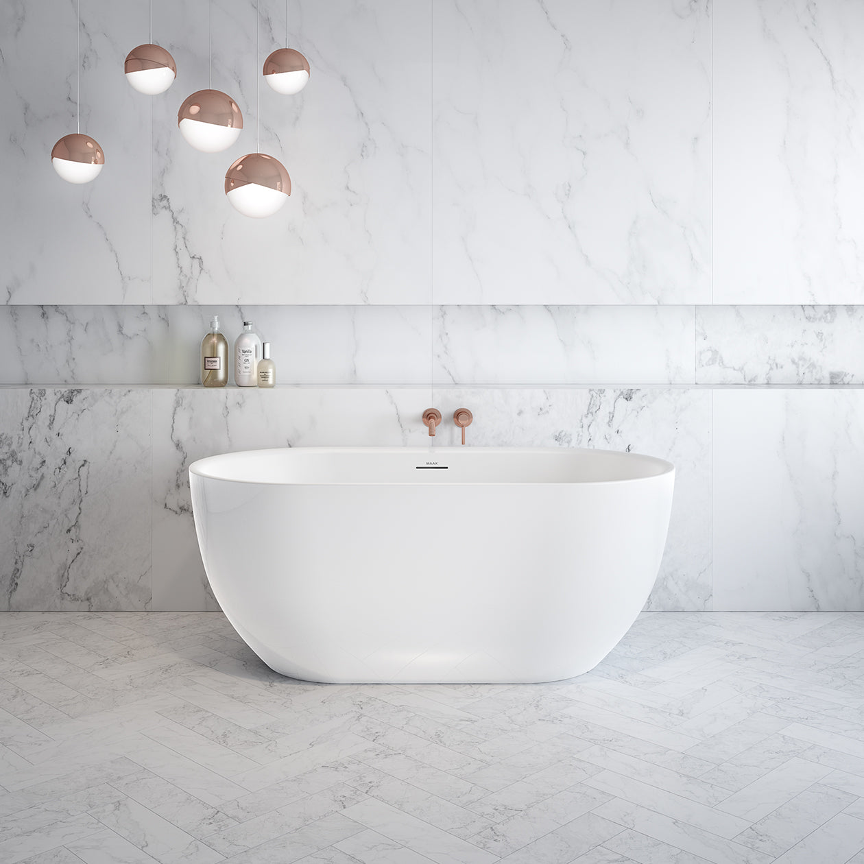 Maax Tosca 5932 Acrylic Freestanding Center Drain Bathtub