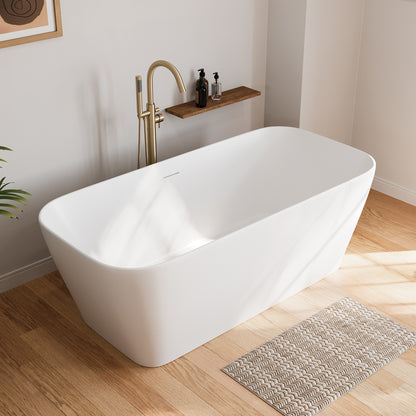 Maax Renata 67 x 32 Acrylic Freestanding Center Drain Bathtub in Matte White