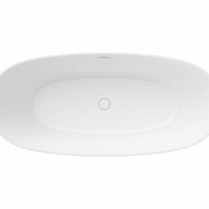 Maax Valentina 67 x 32 Acrylic Freestanding Center Drain Bathtub in Matte White