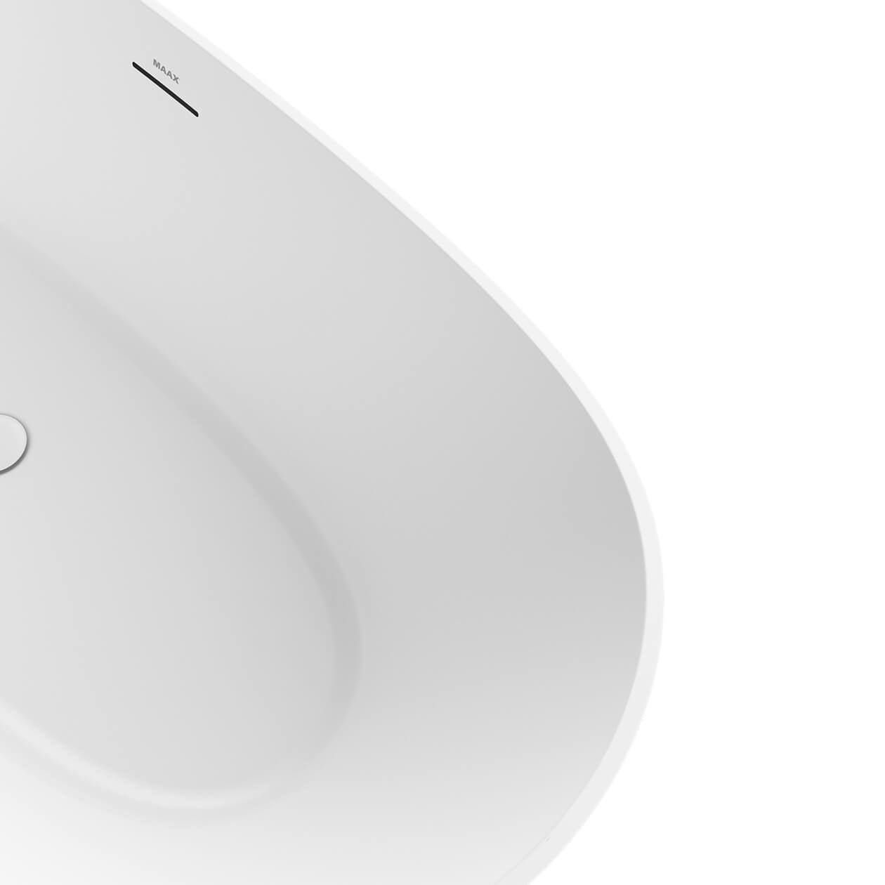 Maax Valentina 67 x 32 Acrylic Freestanding Center Drain Bathtub in Matte White