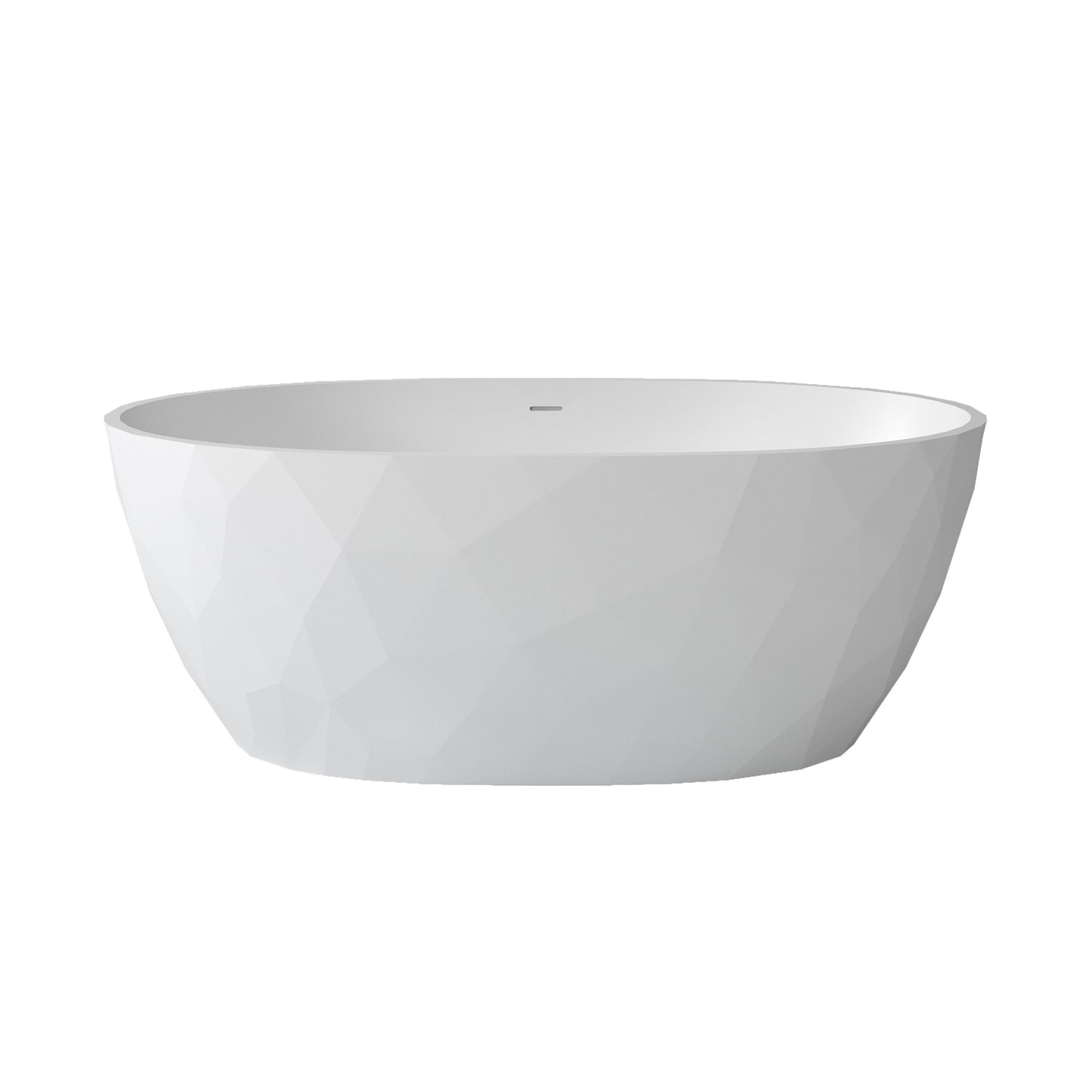 Maax Fura 6732 Acrylic Freestanding Center Drain Bathtub in Matte White
