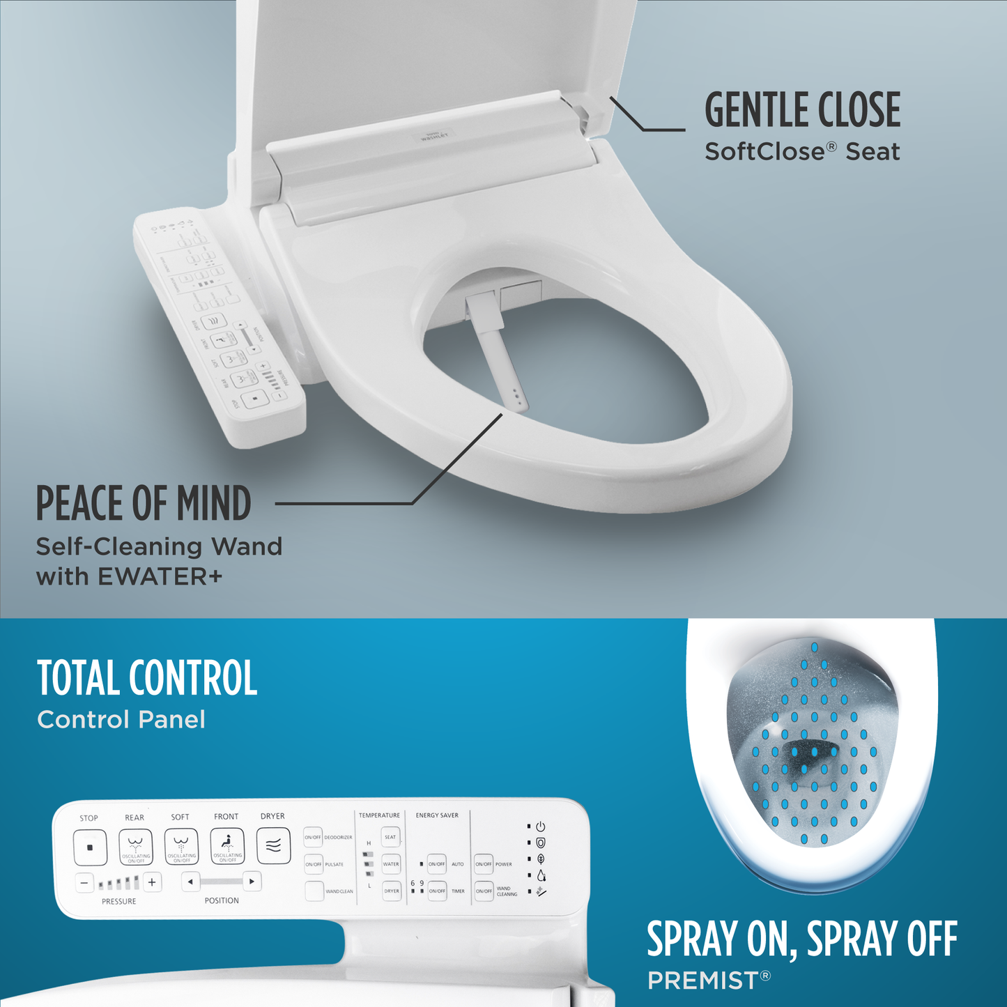TOTO Carolina II Washlet+ C2 One-Piece Toilet, 1.28 GPF, Universal Height