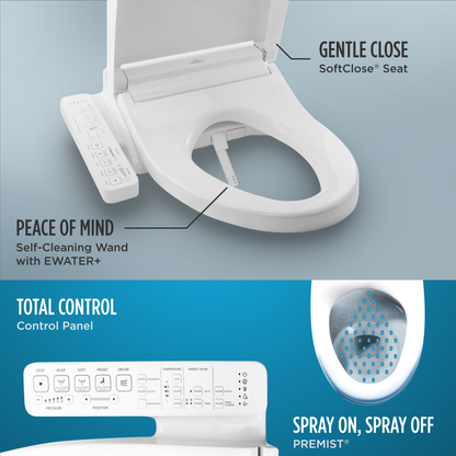 TOTO Carolina II Washlet+ C2 One-Piece Toilet, 1.28 GPF, Universal Height