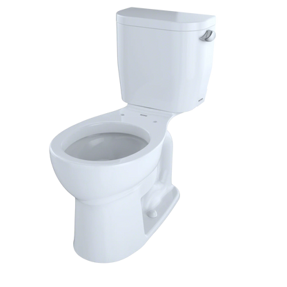 TOTO Entrada Two-piece Toilet 1.28 GPF Round, Universal Height, Less Seat Right-Hand Trip Lever
