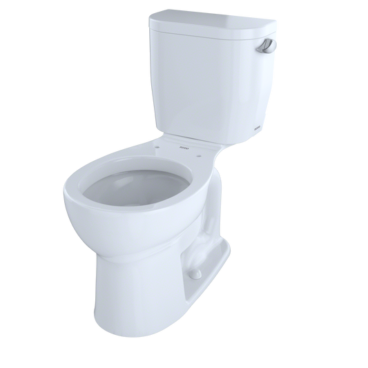 TOTO Entrada Two-piece Toilet 1.28 GPF Round, Universal Height, Less Seat Right-Hand Trip Lever