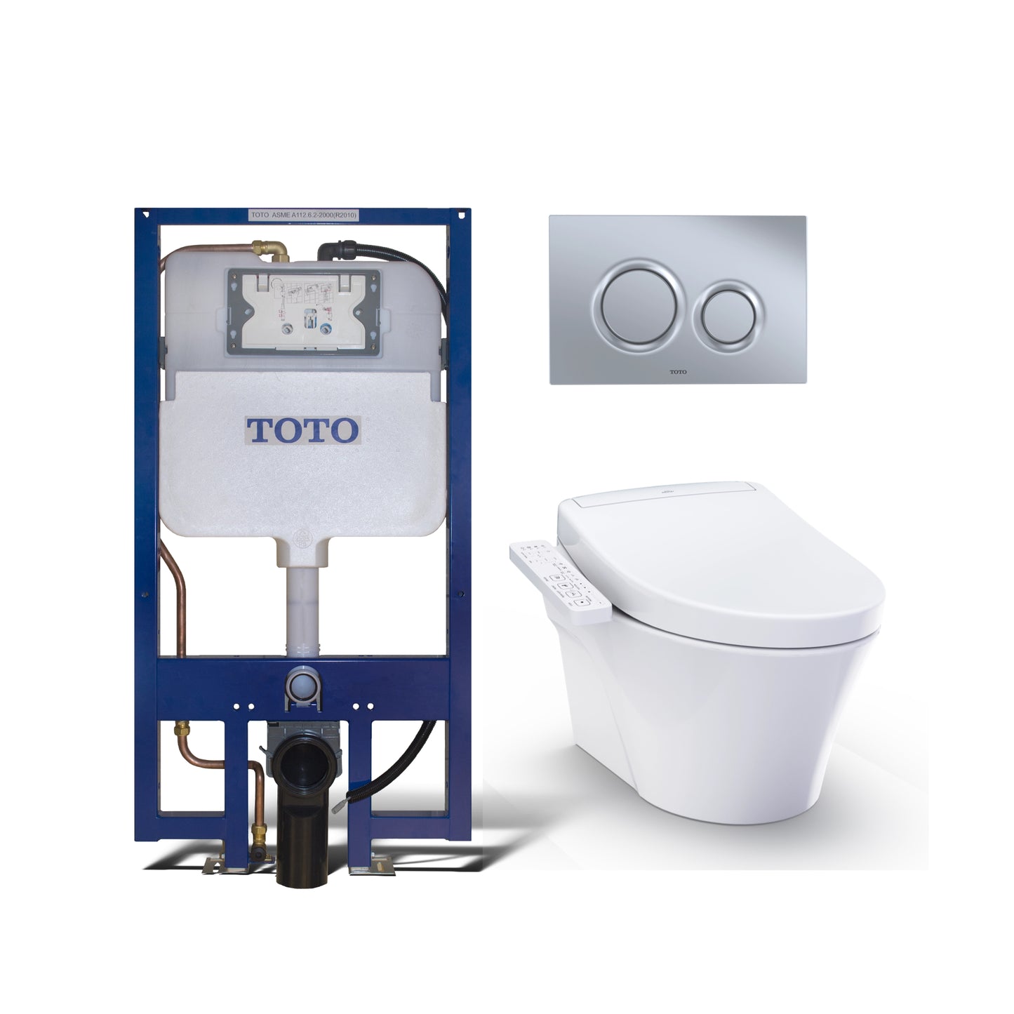 TOTO AP Washlet+ S2 Wall-Hung Toilet & In-Wall Tank System 1.28/0.9 GPF