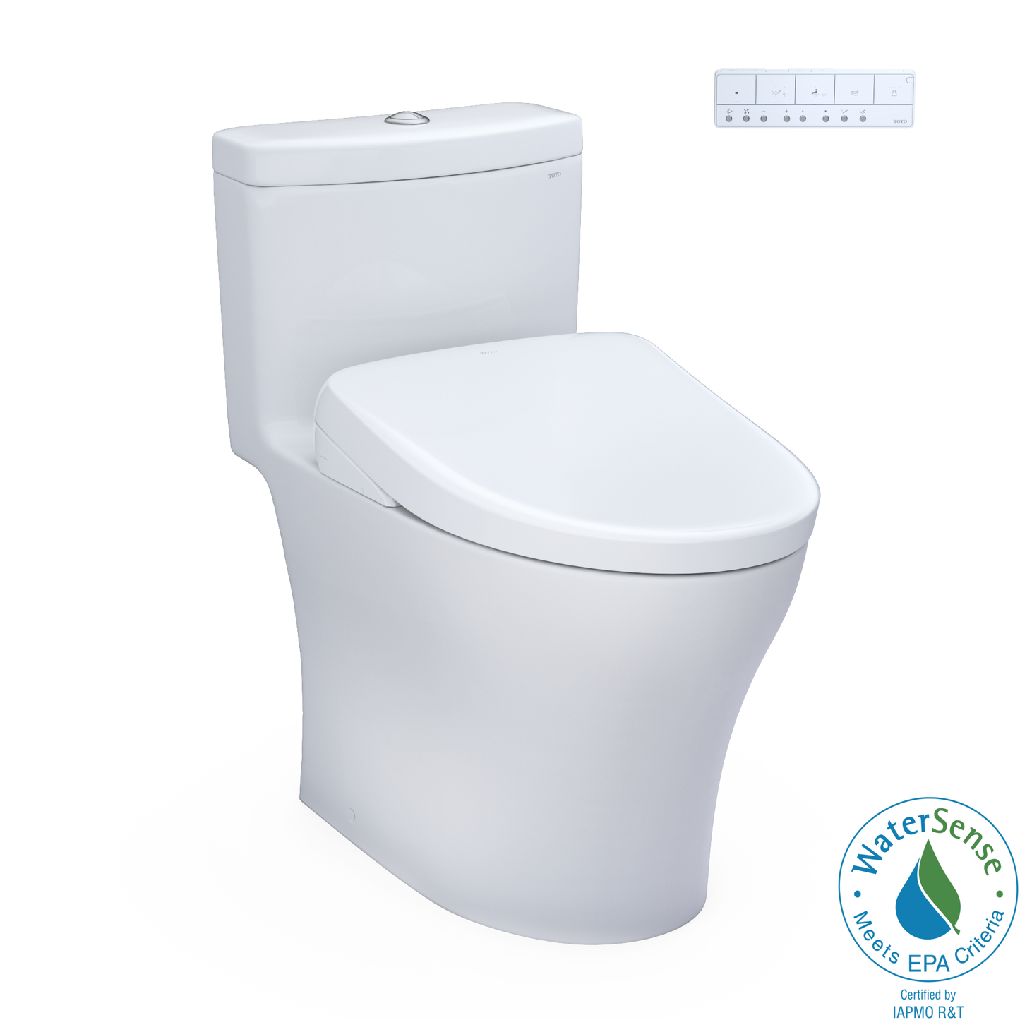 TOTO Aquia IV Washlet+ S7A One-Piece Toilet, 1.28/0.9 GPF, Universal Height