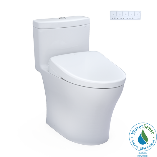 TOTO Aquia IV Washlet+ S7 One-Piece Toilet, 1.28/0.9 GPF, Universal Height