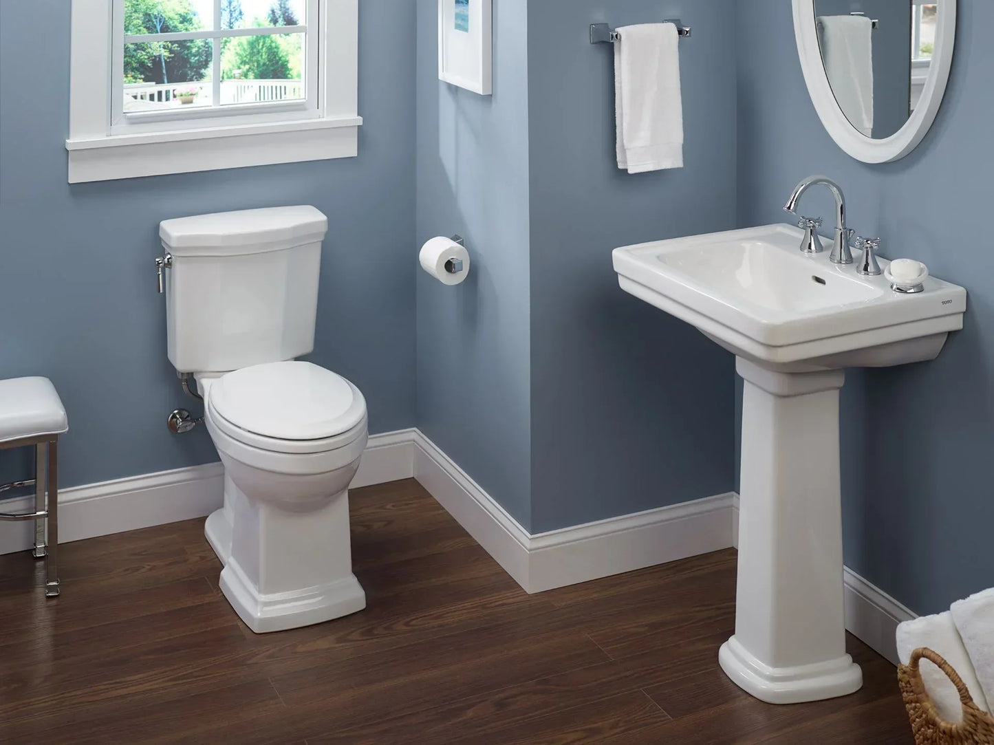 TOTO Promenade II Two-Piece Elongated Toilet 1.28 GPF, Universal Height, Less Seat Right-Hand Trip Lever