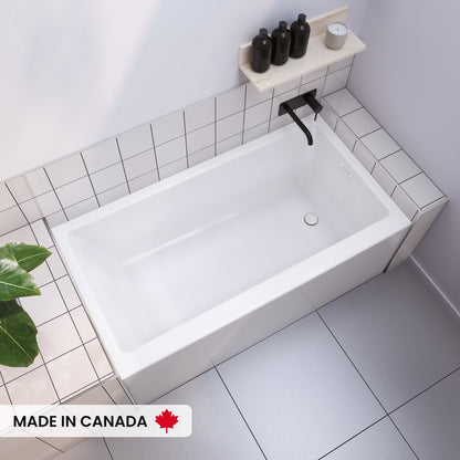 Maax Rubix 6030 AFR Acrylic Alcove Left/Right-Hand Drain Bathtub in White