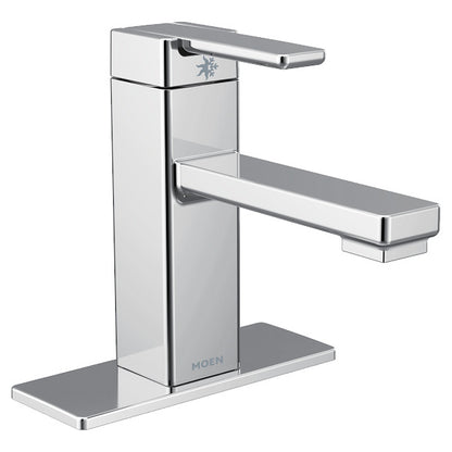 Moen 90 Degree Chrome One-Handle Low Arc Bathroom Faucet