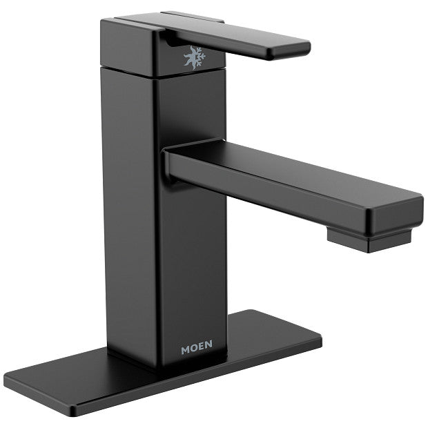 Moen 90 Degree Chrome One-Handle Low Arc Bathroom Faucet