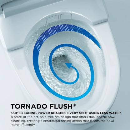 TOTO Promenade II Two-Piece Elongated Toilet 1.28 GPF, Universal Height, Less Seat Right-Hand Trip Lever
