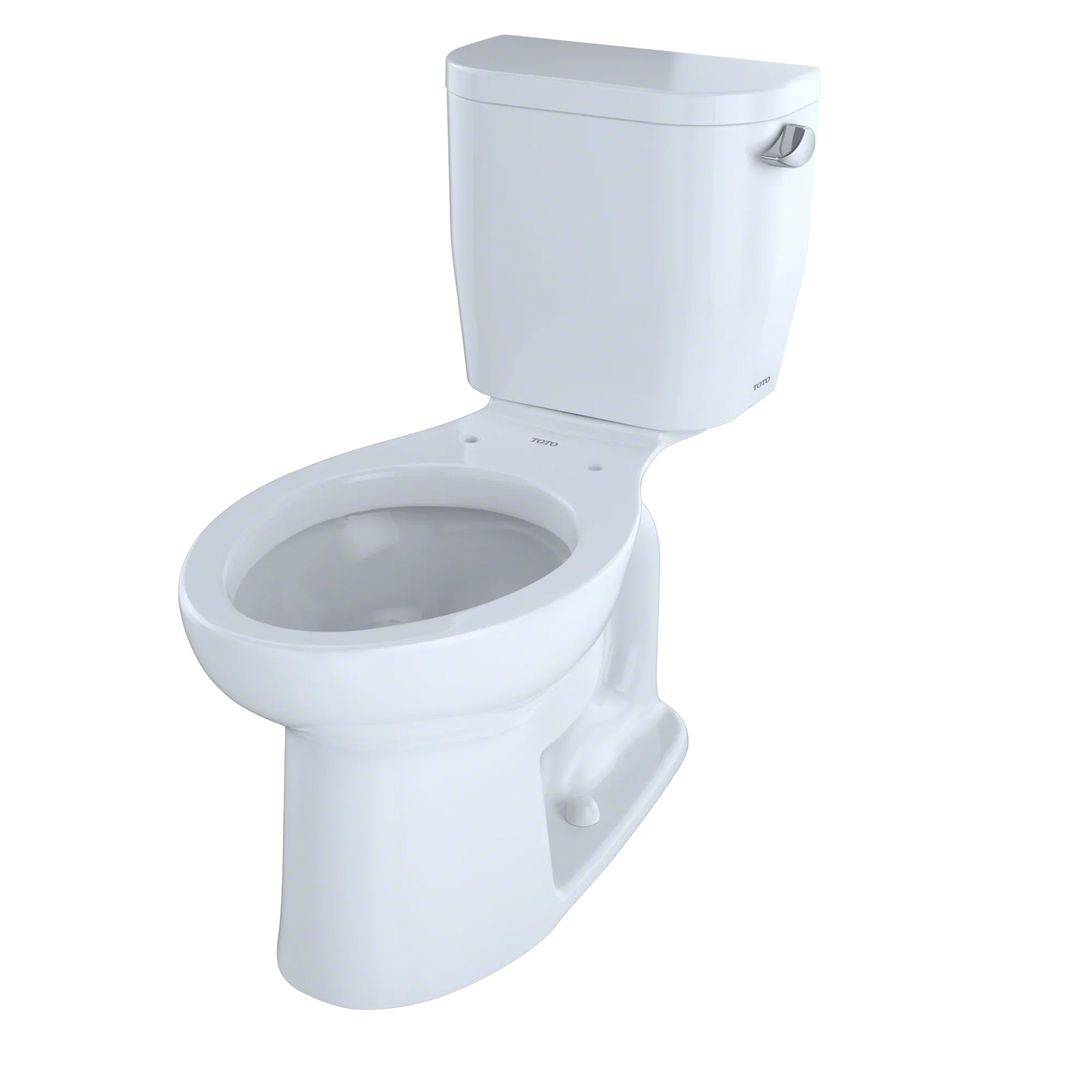 TOTO Entrada Two-piece Toilet 1.28 GPF Elongated, Universal Height, Less Seat Right-Hand Trip Lever