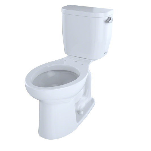 TOTO Entrada Two-piece Toilet 1.28 GPF Elongated, Universal Height, Less Seat Right-Hand Trip Lever