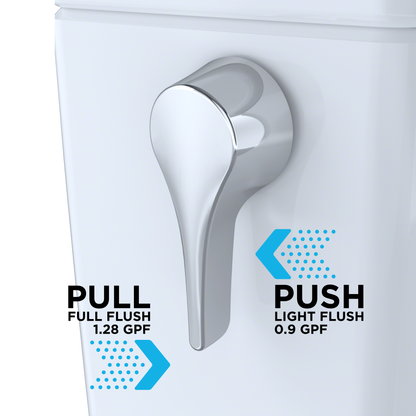 TOTO Aquia IV Arc Two-Piece Toilet 1.28/0.9 GPF Elongated - Universal Height - Washlet+ Connection