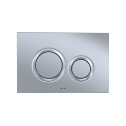 TOTO Basic Round Push Plate - Dual Button - Matte Silver