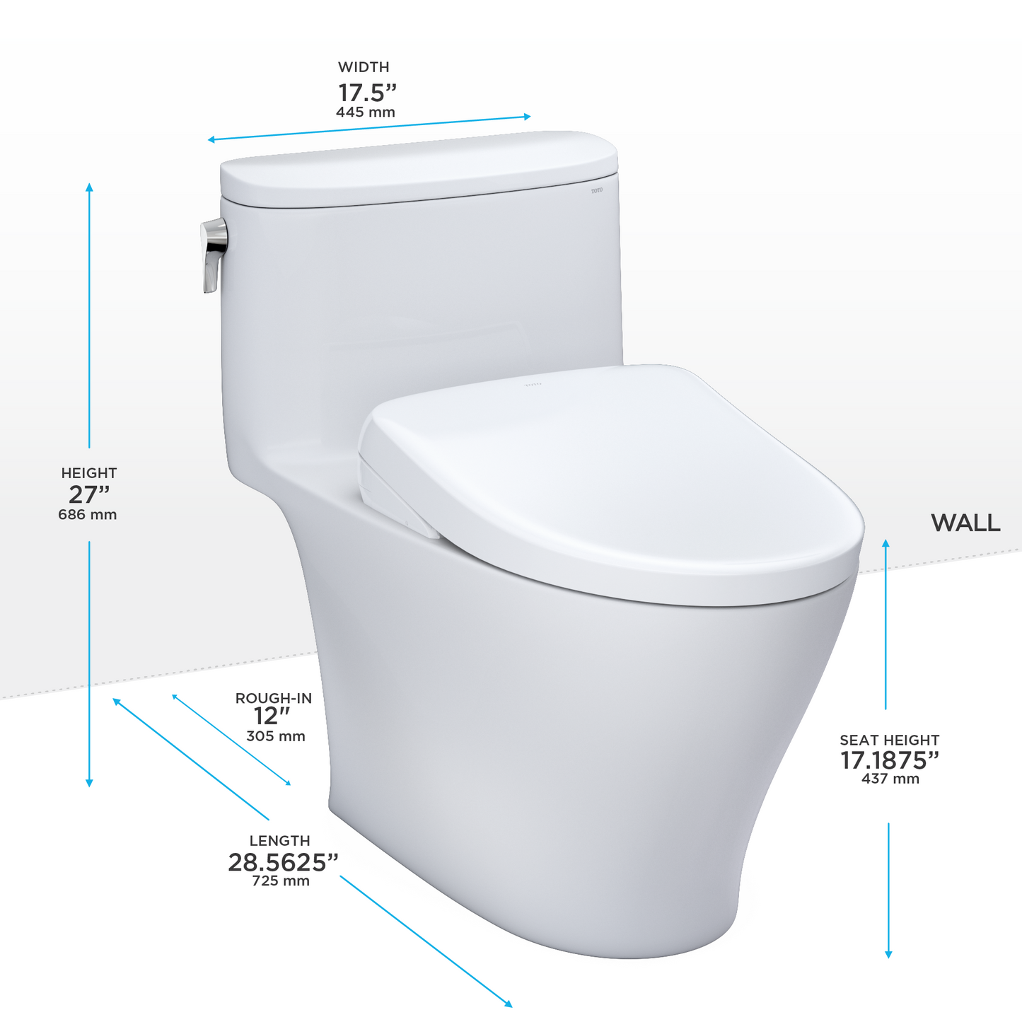 TOTO Nexus Washlet+ S7A One-Piece Toilet 1.28 GPF - Universal Height