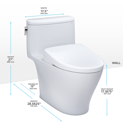 TOTO Nexus Washlet+ S7A One-Piece Toilet 1.28 GPF - Universal Height