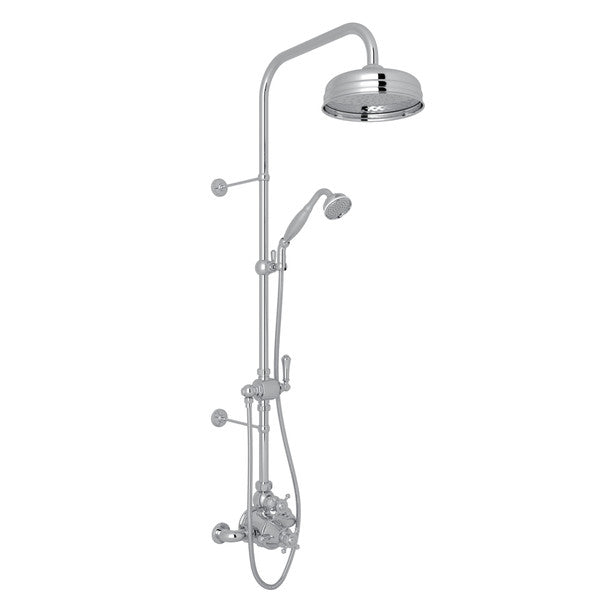 Perrin & Rowe Georgian Era 3/4" Exposed Wall Mount Thermostatic Shower System, Cross Handles - U.KIT61NX
