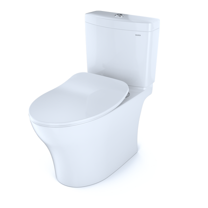 TOTO Aquia IV Two-Piece Toilet 1.28/0.9 GPF Elongated - Universal Height - Washlet+ Connection Slim Seat