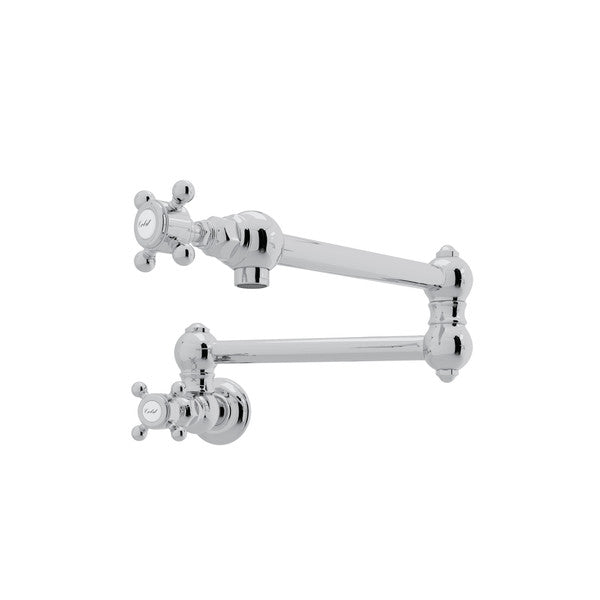 Rohl Acqui Pot Filler - Polished Chrome with Cross Handle