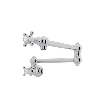 Rohl Acqui Pot Filler - Polished Chrome with Cross Handle