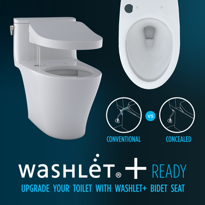 TOTO Drake Transitional Two-Piece Elongated Toilet 1.28 GPF Universal Height Washlet+ Connection